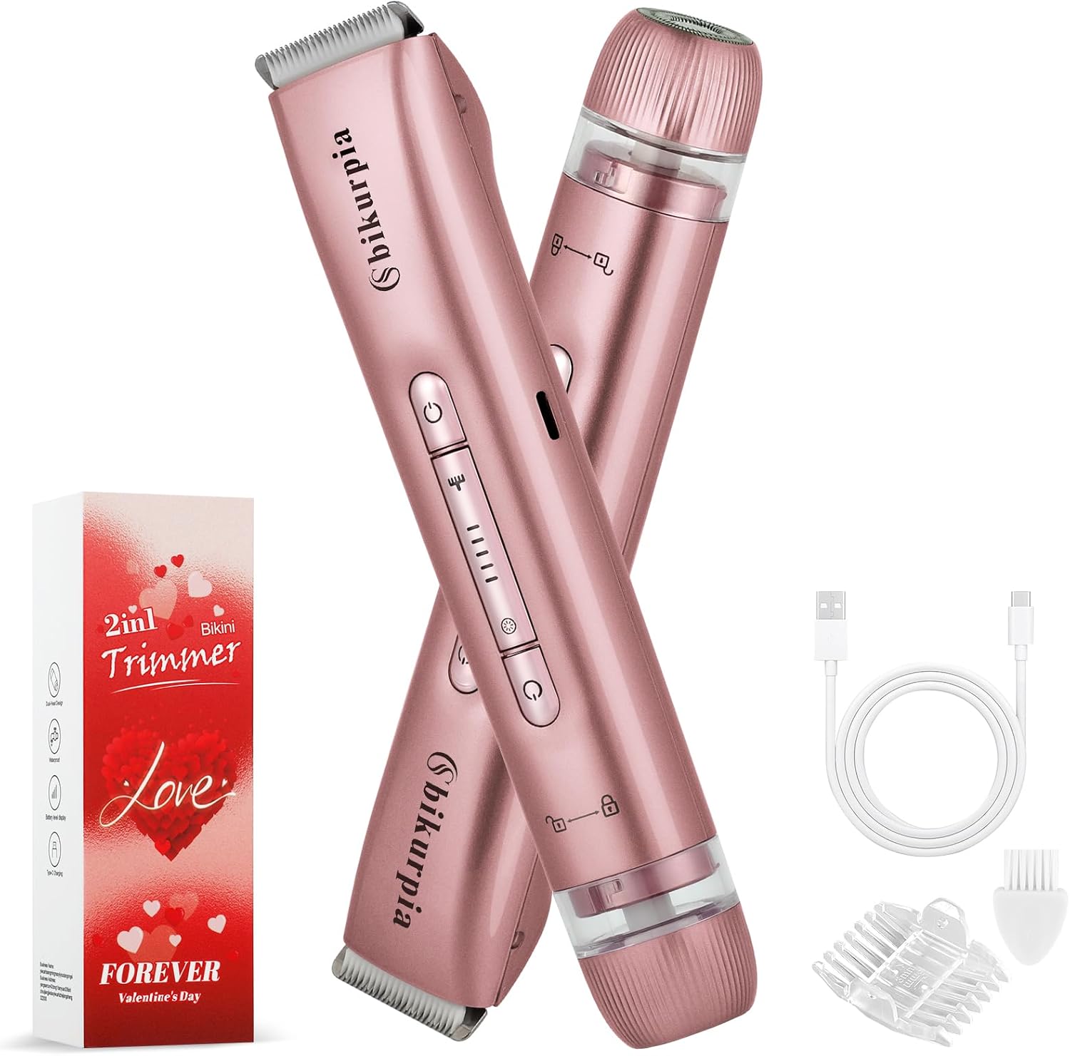 Bikini Trimmer for Women — 2-In-1 Replaceable Women'S Facial Razor, Ceramic Blade,Intimate Area Hair Remover, Facial & Body Hair Remover
